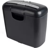 Pavo - Premium 8038770 popieriaus smulkintuvas iki 6 lapų, juostelinis pjovimas, kreditinių kortelių smulkintuvas su atliekų dėže, 10 l, juodas