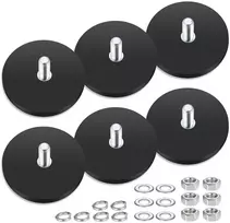 6 neodimio magnetų rinkinys, padengtas guma, skersmuo 43 mm su M6 sriegiu, magnetai su sriegiu, vertikalus sukibimas iki 10 kg transporto priemonėms, Ptz, lempoms, instrumentams ir prietaisams
