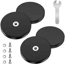Newpop 4 magnetų rinkinys su sriegiu, 8,5kg klijavimo jėga, neodimio magnetas padengtas guma, skersmuo 43 mm, guma padengti magnetai prisukimui, apvalūs guminiai magnetai su M4 vidiniu sriegiu, stiprūs