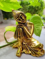Wonder Care plojantis budos statula namų dekorui feng shui metalinė auksinė mieganti budos statulėlė mažas buda taiki meditacija zen joga budos dovana