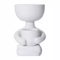 Vidaus gėlių vazonai žmogaus skulptūra dekoratyvinis vazonas lauke baltas 10x6x8cm