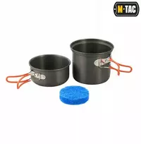 M-tac Turistinis valgymo indų rinkinys iš 2 dalių, anoduotas aliuminis, sulankstomos rankenos