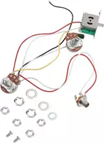 Gitaros laidų rinkinys elektrinei gitarai, metalinis, iš anksto sujungtas 500k 3 krypčių "push-pull" jungiklis, laidų rinkinys elektrinei gitarai