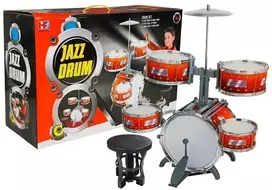 Lean Toys Didelis mušamasis 5 būgnų cimbolinis vaikiškas instrumentas