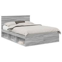 vidaXL Lovos rėmas Pilkas Sonoma 140 x 190 cm Apdirbta mediena