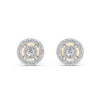 Auksiniai auskarai su deimantais „Diamond Blossom XIV“