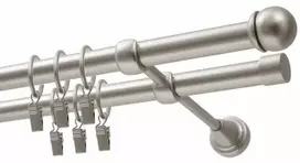 Karpol Dviguba karnizo juosta fi 19 MM chromas satinas 320 CM maks. su ritinėliais Kowalski