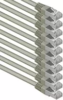 Cat6 ethernet lan patch cord tinklo kabelis cat 6 - 5m pilkas - 10 vienetų sftp pimf lszh varinis