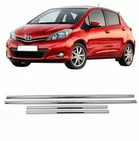 Šoninės durų apdailos juostelės, nerūdijantis plienas, chromas, Toyota Yaris 2012-2020