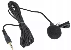 Miniatiūrinis "lavalier" mikrofonas su klipsu, 2,4m