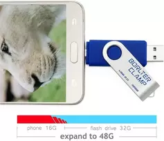 32gb dvigubo prievado usb atmintinė otg usb atmintukas su micro usb jungtimi, skirta android išmaniesiems telefonams, planšetiniams kompiuteriams ir kompiuteriams (mėlyna)