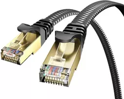 Cat 8 Ethernet kabelis, plokščias, 40Gbps, 2000 Mhz, pintas, 0.5 m
