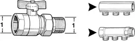 Ventiliatorius Sanitop-wingenroth Wiroflex 26065 7 rutulinis ventilis, uždarymo, 1 dalis, 1 colis x 1 colis