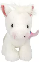 Beppe Depesche Miss Melody 12939 Minkštas žaislas arkliukas baltos spalvos su rožine ir mėlyna kasa, apie 20 cm pliušinis arklys