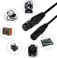 Sinloon Dmx 512 scenos šviesos kabelis Xlr 5 kontaktų kištukas į 3 kontaktų Xlr lizdą su metalinėmis jungtimis scenos ir Dj apšvietimui 1.6m