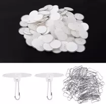 Xihircd lipnūs kabliukai luboms, 100 vnt., apvalūs sieniniai kabliukai, lipnūs kabliukai, nereikia gręžti, nuimami lipnūs kabliukai pakabinamoms luboms gimtadienio ir vestuvių dekoracijoms kabinti