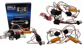 Led drl posūkio signalai + dienos žibintai 28smd 2in1 ba15s p21w itin galingi
