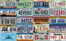 Opo 10 - 20 vnt. Jav metalinių automobilio numerių rinkinys - tikrų amerikietiškų numerių replikos (v1 + V2)