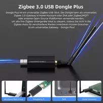 Avatto Zigbee 3.0 Usb Dongle Plus universalus Zigbee Gateway Hub Ti Cc2652p + Cp2102n Zigbee Usb raktas maršrutizatorius/koordinatorius, skirtas Zha Home Assistant arba Zigbee2mqtt, Open Hab ir kt.