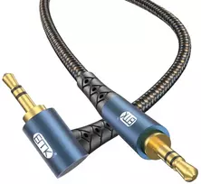 Emk stačiakampis 3.5 mm aux kabelis, jack 3.5 mm trs stereo audio kabelis, jack į 90 laipsnių aux kabelis, kampinis kištukas aux linija išmaniesiems telefonams, automobiliui, echo garsiakalbiui, soundbar, ausinėms (2 m, stačiu kampu)