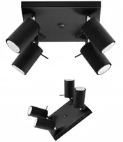 Sollux Lighting Ring 4 juodas apvalus lubų šviestuvas/sieninis šviestuvas voniai, virtuvei