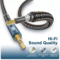 Emk stačiakampis 3.5 mm Aux kabelis, Jack 3.5 mm Trs stereo audio kabelis, Jack į 90 laipsnių Aux kabelis, kampinis kištukas Aux linija išmaniesiems telefonams, automobiliui, Echo garsiakalbiui, Soundbar, ausinėms (0.5 m, Right Angle)