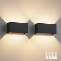 Klighten 2 vnt. vidaus ir lauko sieninis šviestuvas Ip54 18w reguliuojamo spindulio kampo sieninis šviestuvas vidaus šiltai balta 3000k lauko apšvietimas aukštyn žemyn dizainas (juodas)