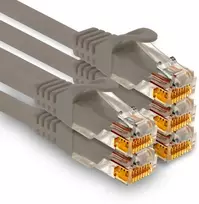 1attack.de - 5 X 2.0m Cat7 Ethernet kabelis 10Gb/s Lan tinklo jungiklis pilkas