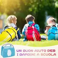 Šaltkrepšis vaikams mergaitėms pietų dėžutė vaikams mini šaltkrepšis pietų krepšys vaikams pietų krepšys moterims universalus krepšys su etiketėmis bagažui mokyklai biurui (polar Bear, mėlynas)