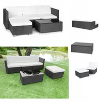 Focus Garden Multigarden sodo baldų komplektas kampas su technoratanu staliukas pilkas