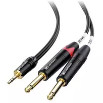3.5mm į 2x 6.35mm stereo adapterio kabelis, 0.9m