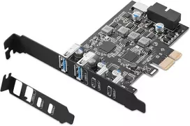 Generic Pcie Usb 3.0 plėtimosi kortelė: 6 prievadai (2x A, 2x C, 1x E, 1x 19pin)