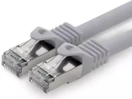 5.0m - pilka - Cat.7 - tinklo kabelis patchcable lancable ethernet - 10gbase-t - 10000mbps cat7 sftp dvigubai ekranuotas pimf 600mhz