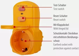 Brennenstuhl asmeninės apsaugos adapteris Bdi-a 2 30 Ip54 / asmeninės apsaugos kištukas laukui (dviejų polių atjungimas, 30ma)