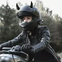 2 motociklų šalmų ragų rinkinys, motociklo šalmo ragas su siurbtuku, velnio ragai, šalmo dekoravimo priedai vaikams ir suaugusiems, juodi