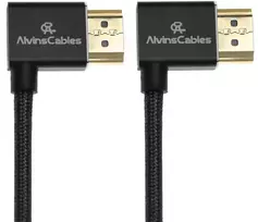 8k Hdmi 2.1 spiralinis kabelis, 48gbps, kampinis