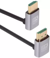 Cablecc Hdmi 2.1 itin plonas Hdtv kabelis 8k 4k itin lankstus plonas apatinis kampinis į viršų 90 laipsnių A tipo kompiuteriui Hdtv (50cm)