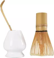 Rinkinys matcha arbatai: šluotelė, maišytuvas, šaukštelis