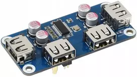SilverStone Ethernet / Usb Hub Hat (b) skirtas Raspberry Pi 4x Usb 2.0 Waveshare 20317