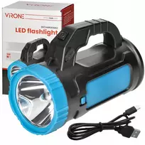 Virone Rankinis Led žibintuvėlis 3w prožektorius su 1200 Mah Usb įkraunamu akumuliatoriumi arba 3xaa baterijomis