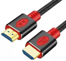 Shuliancable 8k Hdmi kabelis, Hdmi 2.1 kabelis 48Gbps 8k @ 60hz, 4k @ 120hz, su Dsc High Speed Ethernet, skirtas monitoriui, projektoriui, Blu Ray Ps4 XBOX (3m, raudonas)