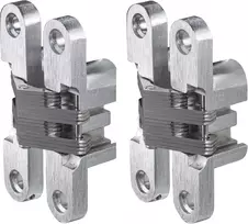 Gedotec gręžimo juosta, nerūdijančio plieno išvaizda, 2 vnt., medinė metalinė vyriai, Vici, gręžimo vyriai, nikeliuotas šlifuotas 12 x 45 mm, durų vyriai prisukami, atidarymo kampas 180°