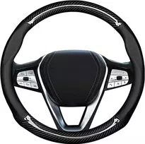 Cgeamdy automobilio vairo užvalkalas, mikropluošto odinis vairo užvalkalas, sportinis neslystantis universalus vairo užvalkalas, vairo užvalkalas, natūrali oda, kvėpuojantis, neslystantis (juodas)