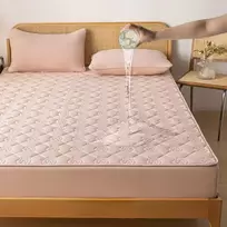 Lova Vandeniui atsparus čiužinio apsaugos užvalkalas 120 x 200 cm, paklodė su guma, čiužinio antklodė, vandeniui atsparus ir kvėpuojantis čiužinio užvalkalas, skalbiamas, flower pink