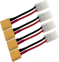 Linsyrc 4 vnt. Xt60 kištukas į Bigtamiya lizdo adapterį su 10 cm 14awg silikoniniu kabeliu