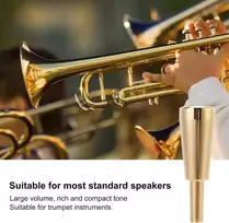 Patvarus trimito pūstukas, storesnis, sunkesnis metalinis trimito pūstukas su didele apimtimi trimito instrumentams (auksinis)