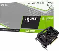 Pny Geforce Gtx 1660 Super 6Gb Gddr6 vieno ventiliatoriaus vaizdo plokštė