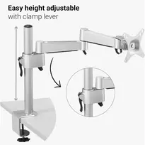 Desq® Monitoriaus laikiklis 1551 | 13 kg | reguliuojamas aukštis 19–49 cm