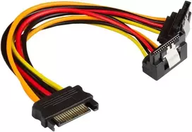 Sata Y maitinimo kabelis, Sata Male į 2x Sata Female 90° žemyn nukreiptas Good Connections®