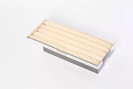 Matinės ecru stalo žvakės, 240/22 mm, 10 vnt.